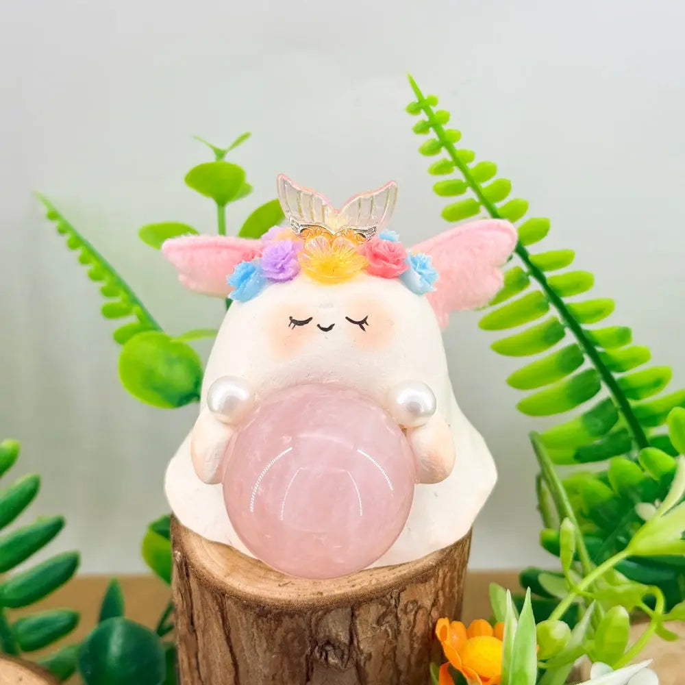 A Soft Moment on Your Desk Angel Rose Quartz Pet Shinepurity