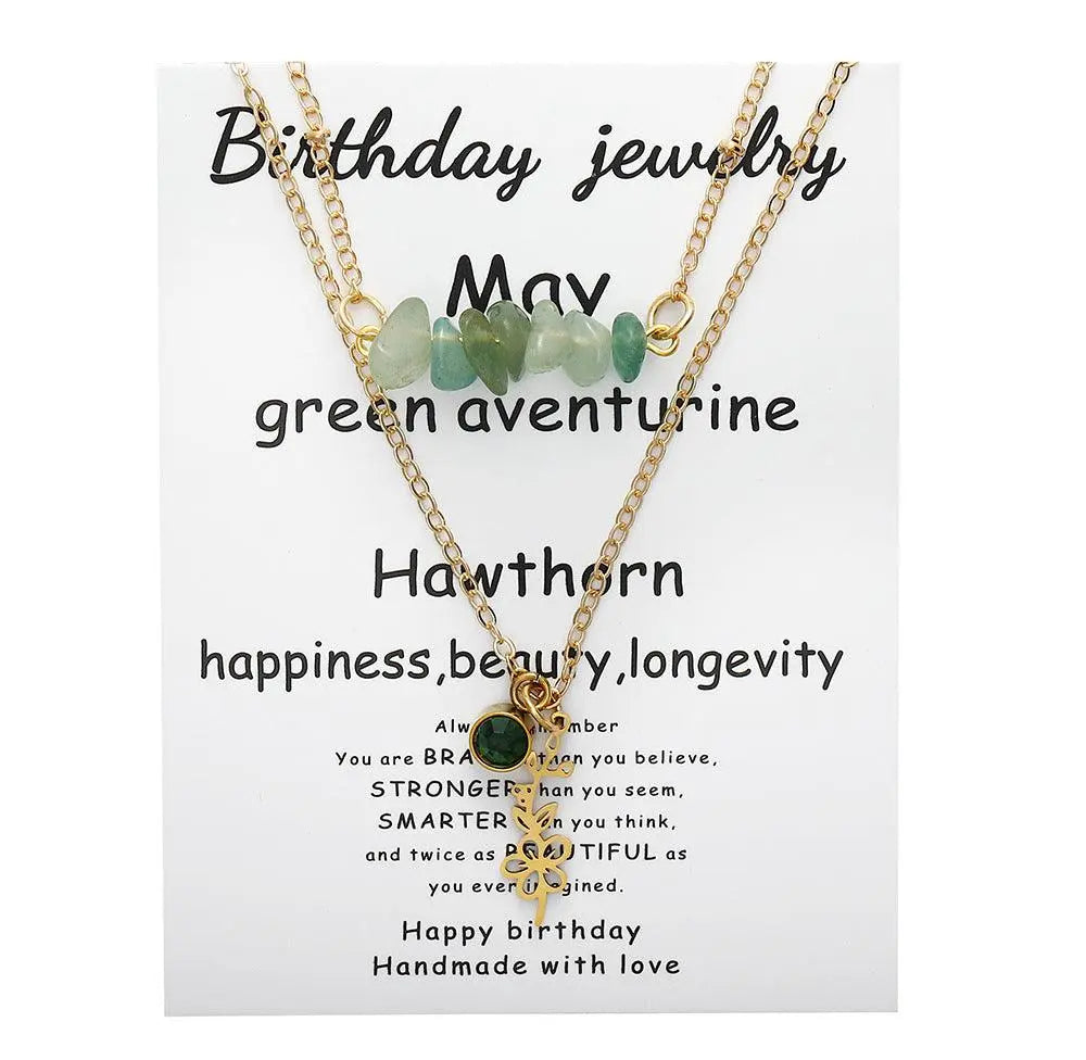 Birthstone Guardian Multi-Layered Crystal Necklace with Rosary Zirconia - Shinepurity