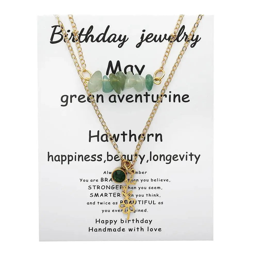 Birthstone Guardian Multi-Layered Crystal Necklace with Rosary Zirconia - Shinepurity