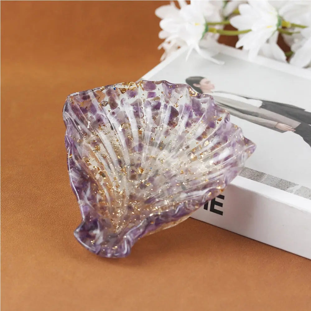 Shell-Shaped Crystal Chip Multi-Functional Tray Shinepurity