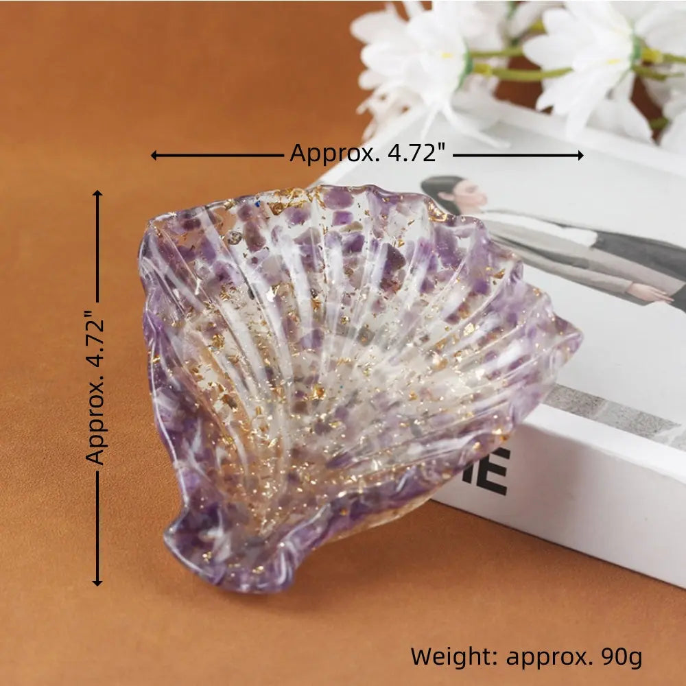 Shell-Shaped Crystal Chip Multi-Functional Tray Shinepurity