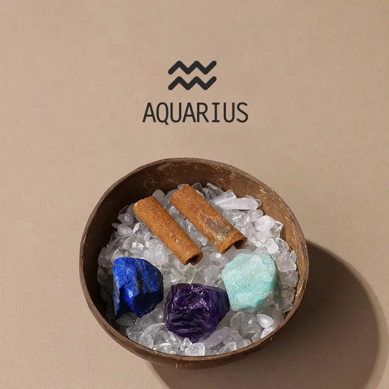 12 Zodiac Coconut Shell Crystal Charging Bowl Set Shinepurity