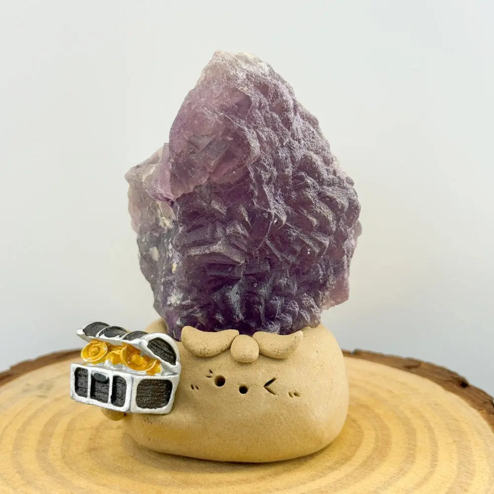 Bringing Calm and Inspiration Purple Fluorite Crystal Pet Shinepurity
