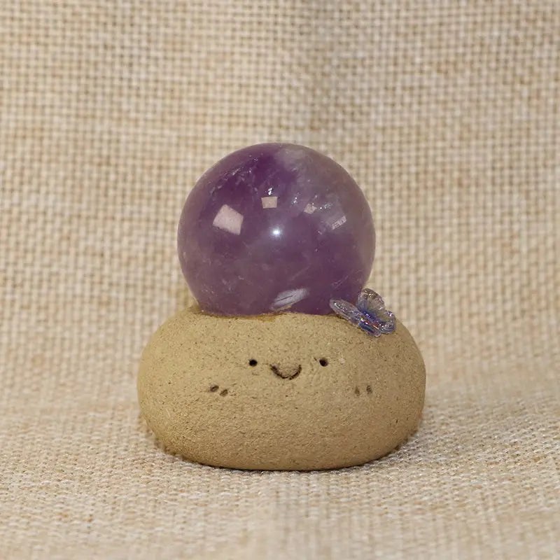 Calming & Healing Amethyst Ball Crystal Pet Shinepurity