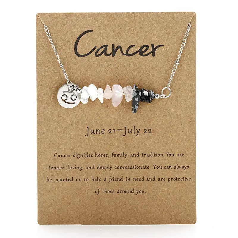 12 Zodiac Signs Crystal Gravel Necklace - Shinepurity