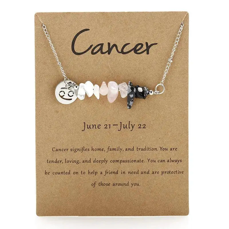 12 Zodiac Signs Crystal Gravel Necklace - Shinepurity