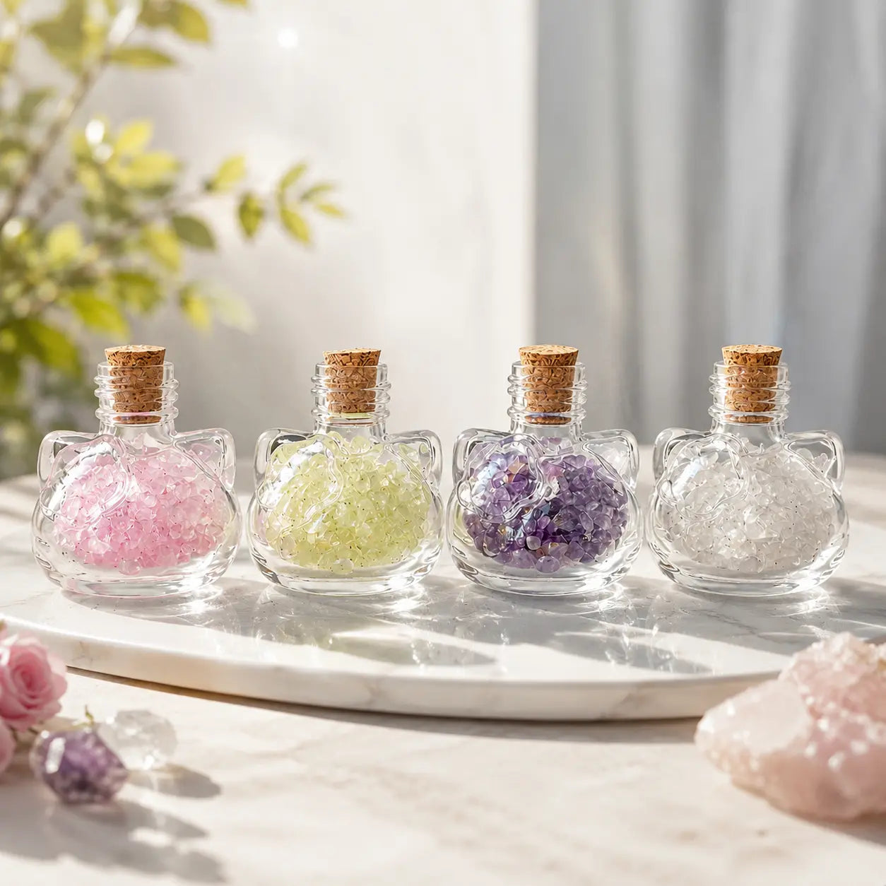 Lucky Mini Crystal Cat Bottle Shinepurity