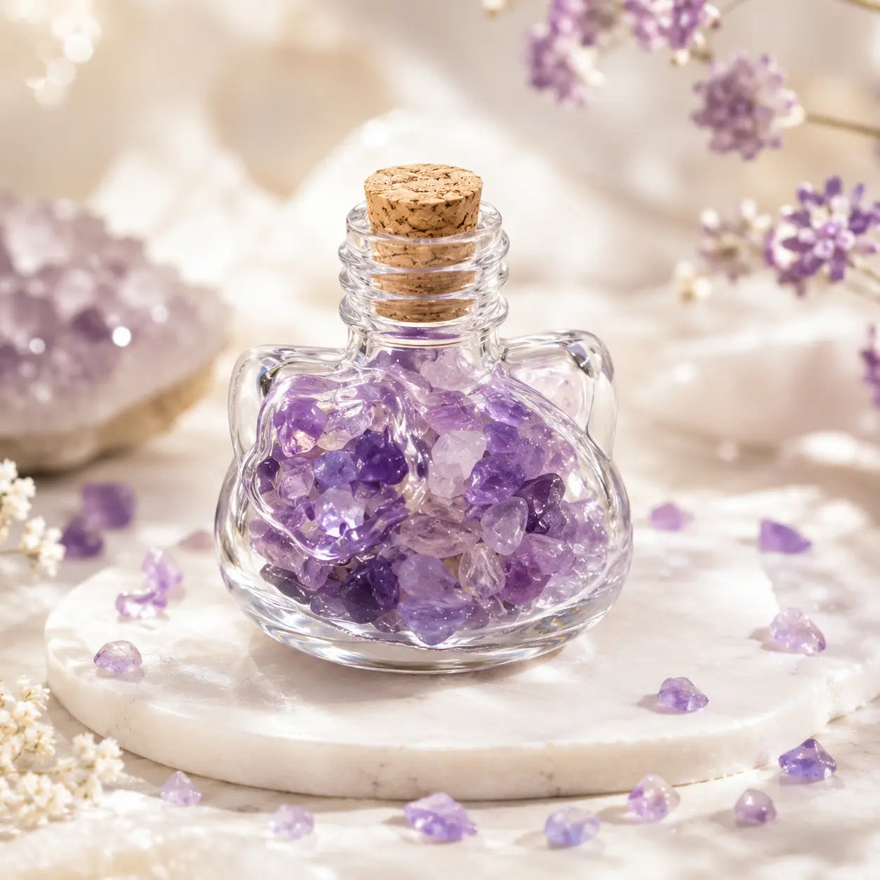 Lucky Mini Crystal Cat Bottle Shinepurity