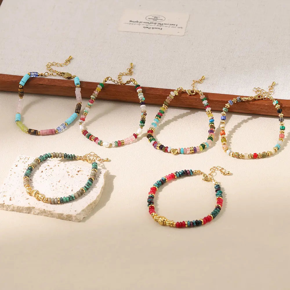 Dynamic Balance | Colorful Natural Stone Dopamine Bracelet - Indie Layered Design Shinepurity