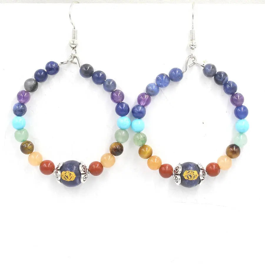 Fashionable Minimalist Circle Natural Energy Crystal Earrings Shinepurity