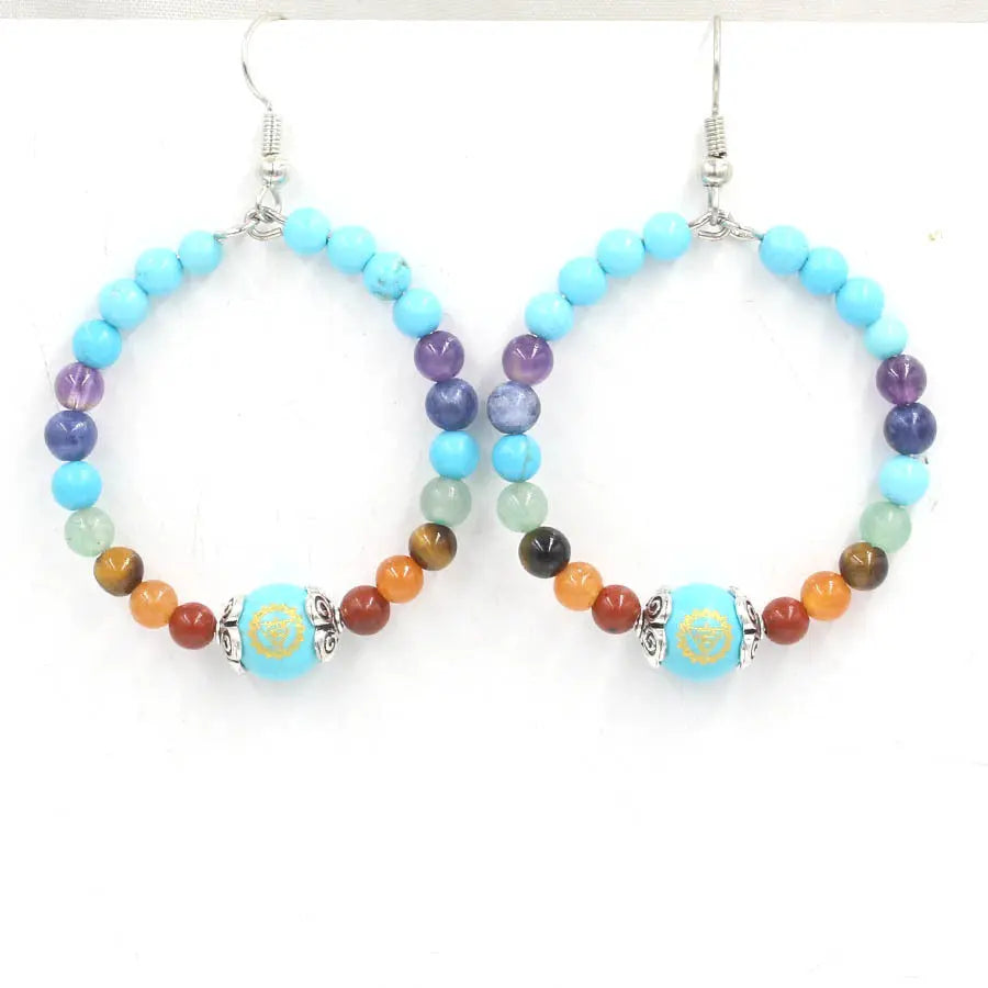 Fashionable Minimalist Circle Natural Energy Crystal Earrings Shinepurity