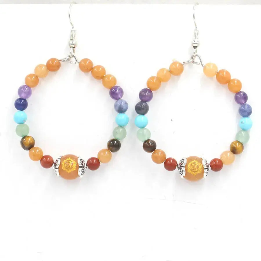 Fashionable Minimalist Circle Natural Energy Crystal Earrings Shinepurity
