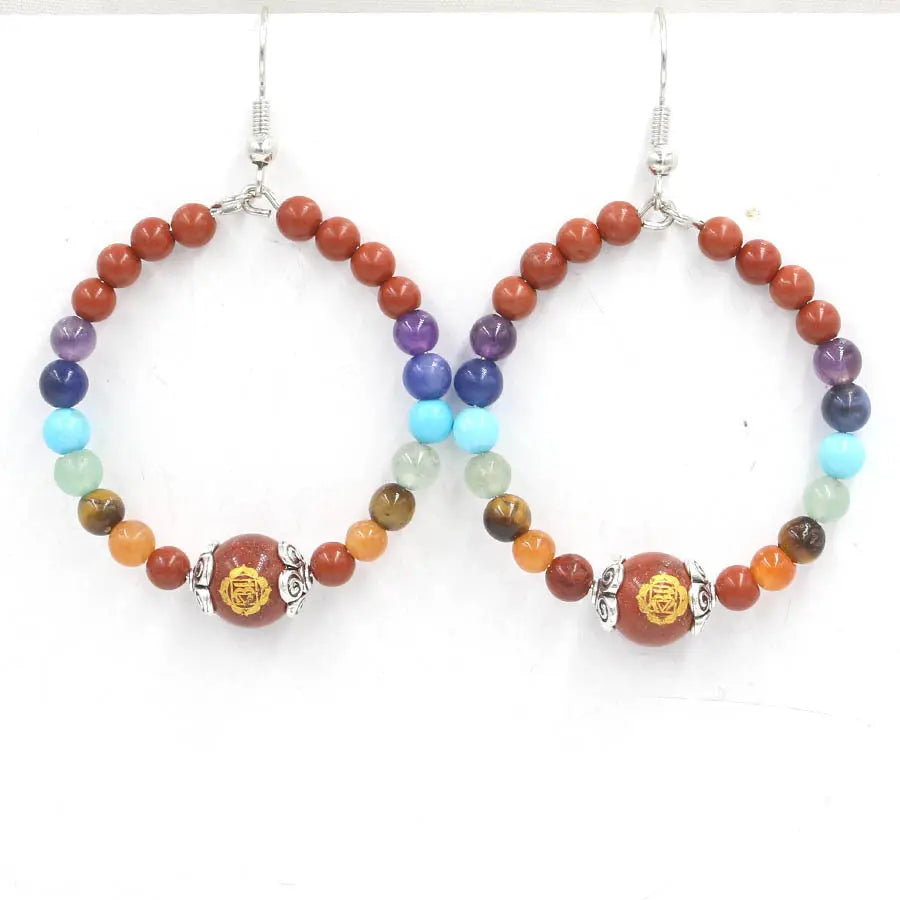 Fashionable Minimalist Circle Natural Energy Crystal Earrings Shinepurity