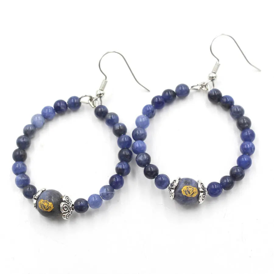 Fashionable Minimalist Circle Natural Energy Crystal Earrings Shinepurity