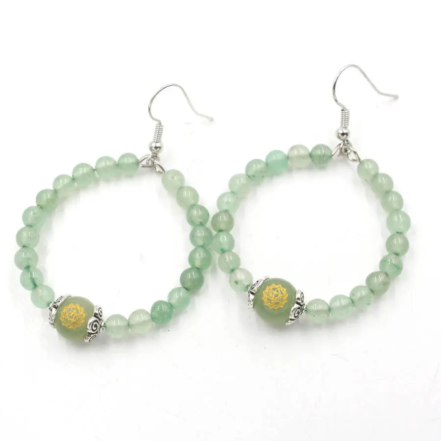 Fashionable Minimalist Circle Natural Energy Crystal Earrings Shinepurity