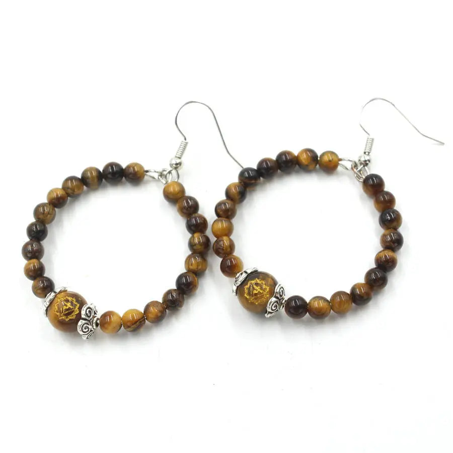 Fashionable Minimalist Circle Natural Energy Crystal Earrings Shinepurity