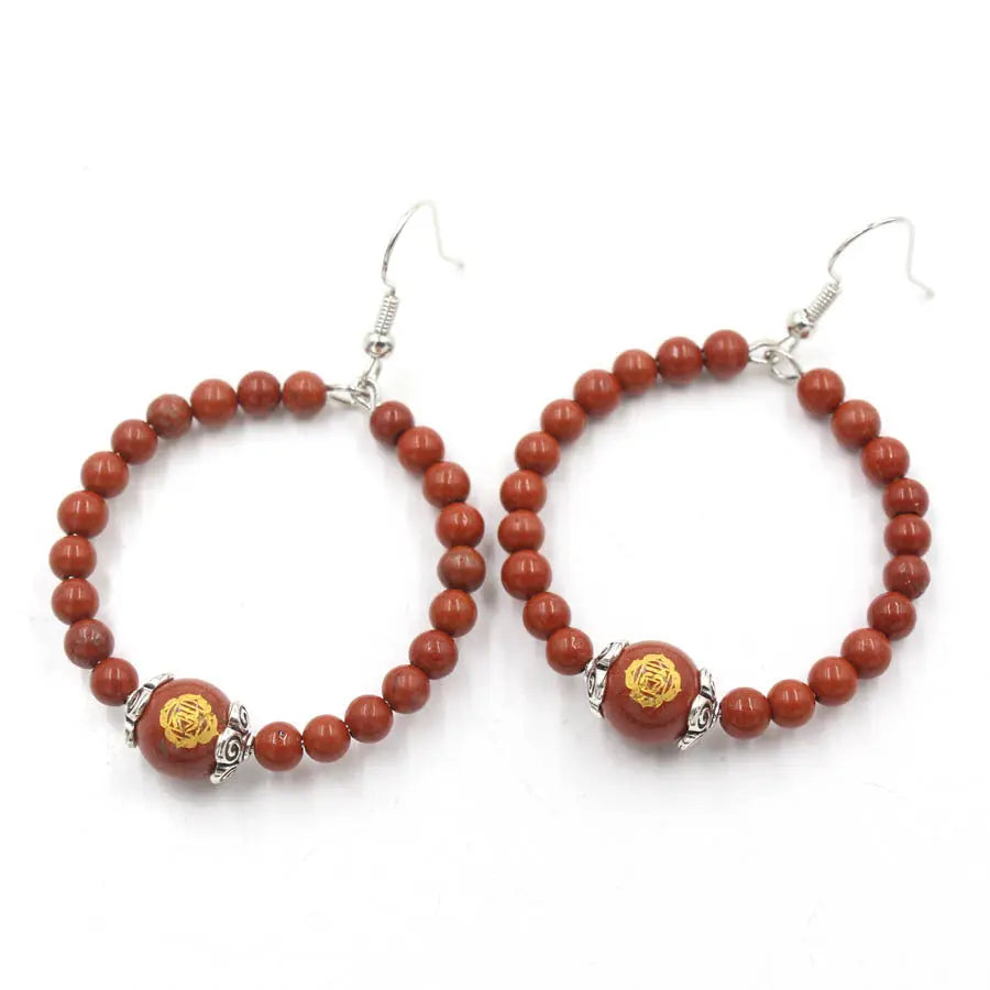 Fashionable Minimalist Circle Natural Energy Crystal Earrings Shinepurity