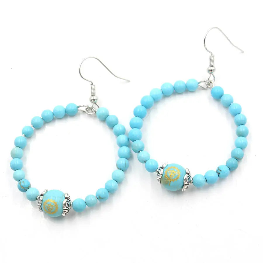 Fashionable Minimalist Circle Natural Energy Crystal Earrings Shinepurity