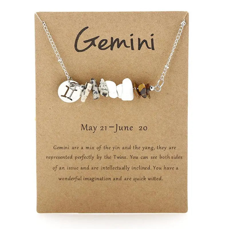 12 Zodiac Signs Crystal Gravel Necklace - Shinepurity