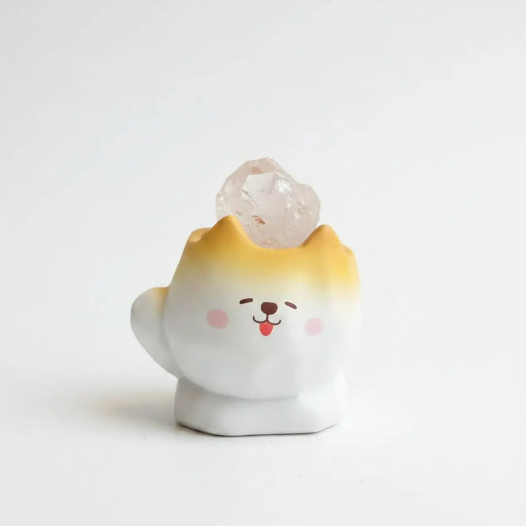 Calm Aura Crystal Dog — Mini Desk Buddy Shinepurity