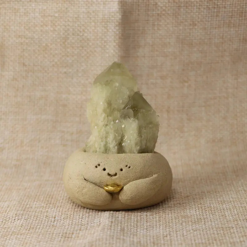 Golden Pineapple Quartz Crystal Pet for Abundance and Clarity Shinepurity