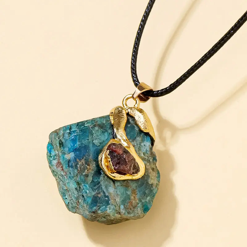 Handcrafted Raw Crystal Pendant with Gold Plating Shinepurity