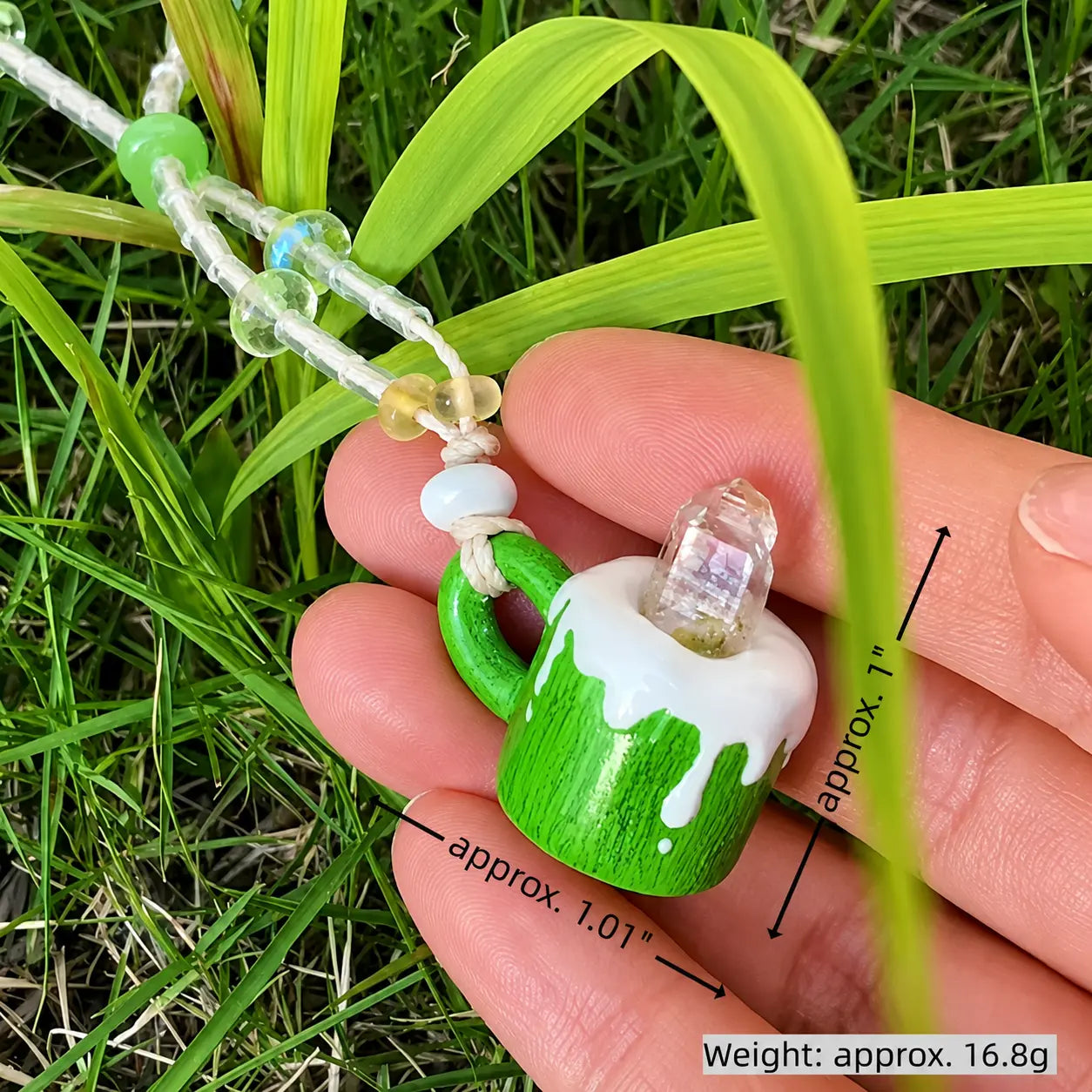 Handmade Crystal Mug Necklace Shinepurity