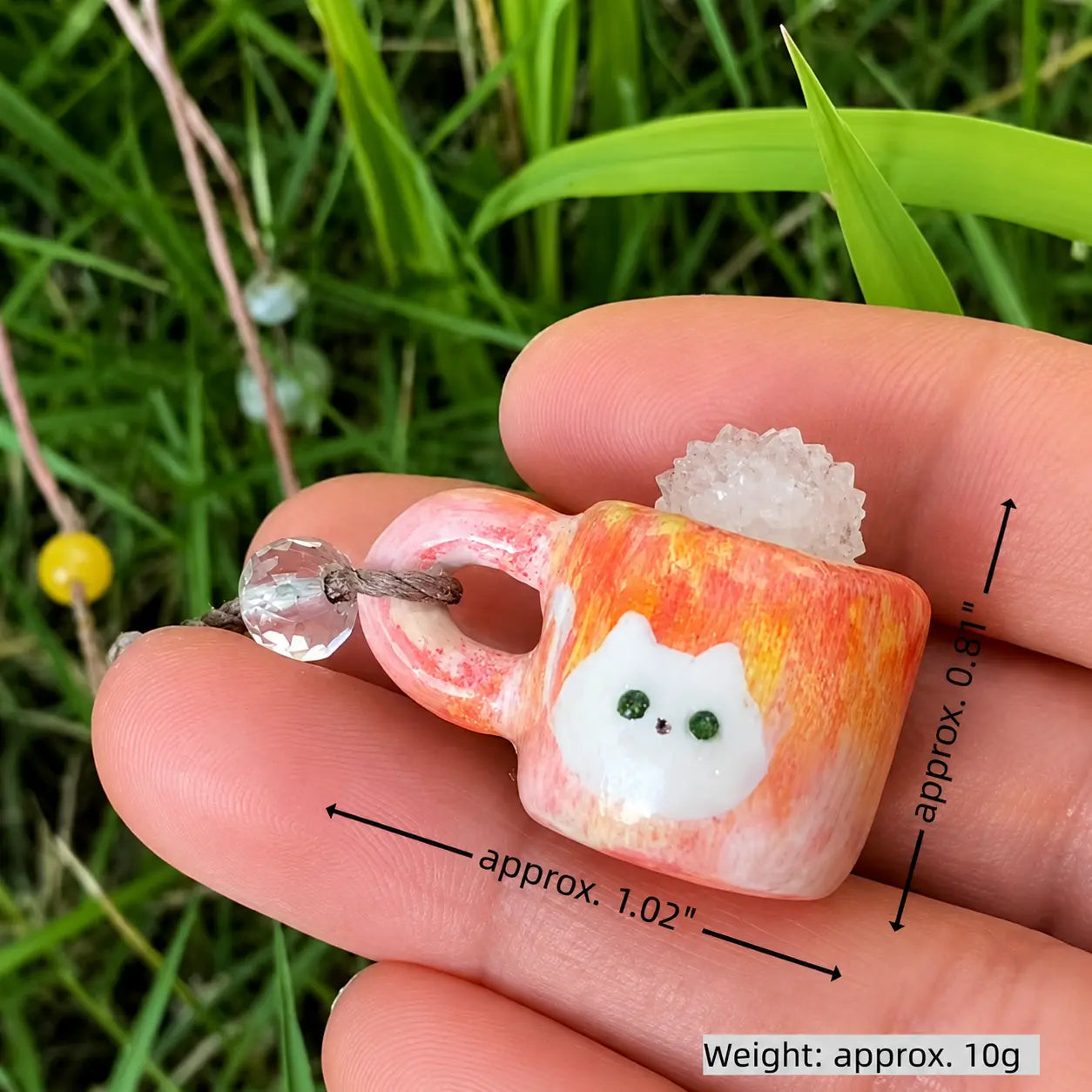 Handmade Crystal Mug Necklace Shinepurity