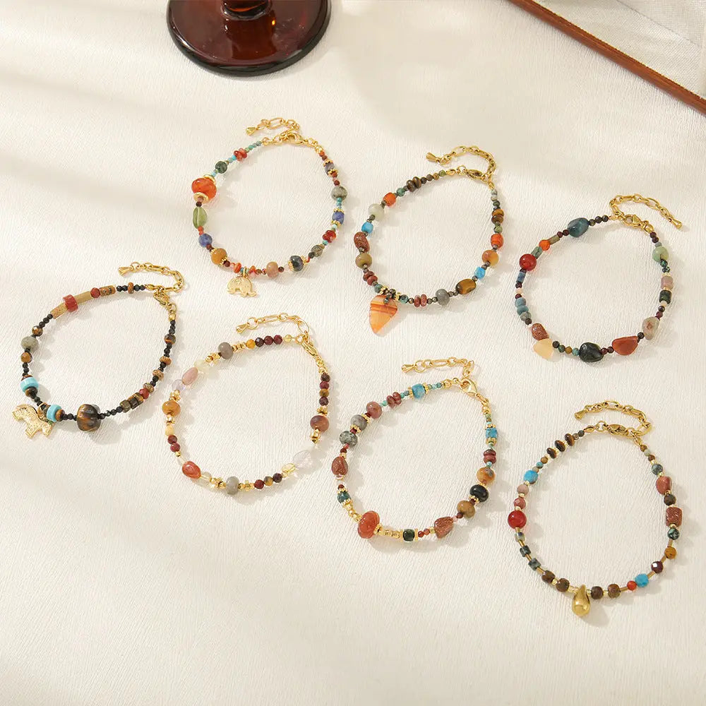 Handmade Niche Natural Stone Layered Guardian Bracelet Shinepurity