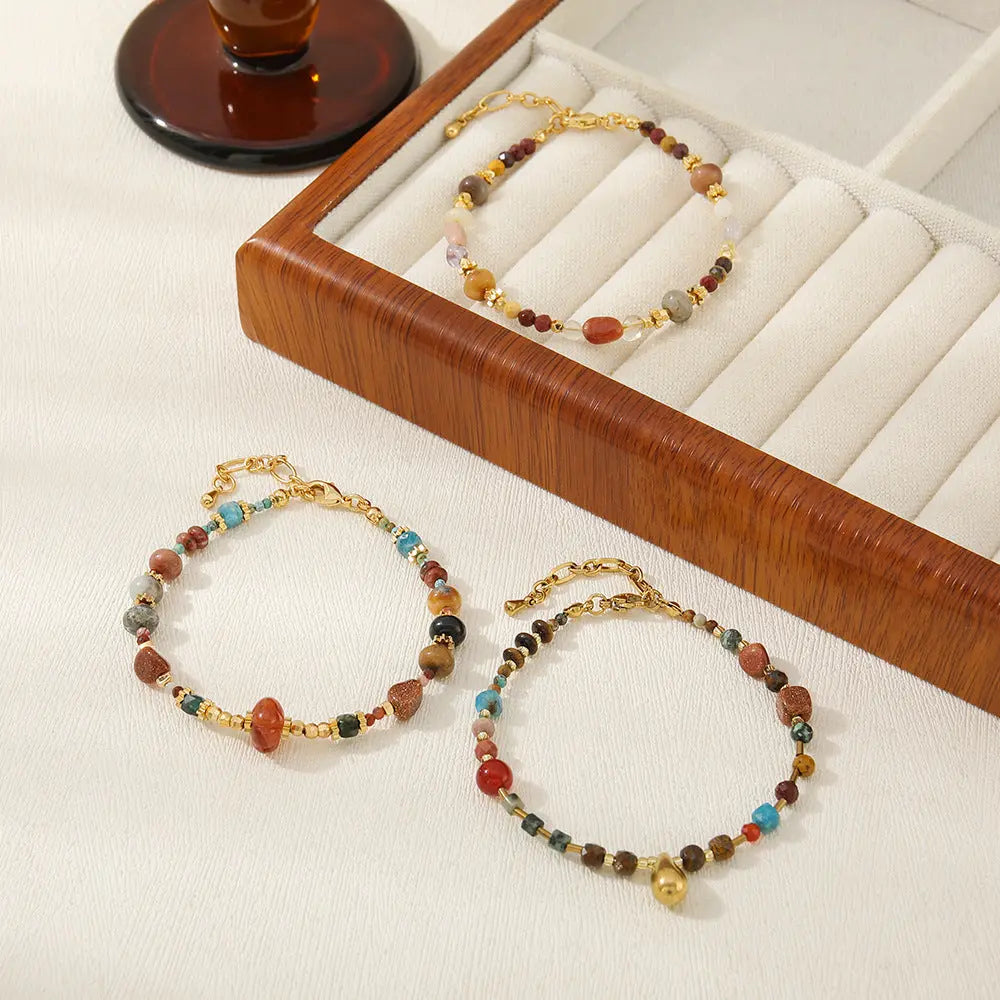 Handmade Niche Natural Stone Layered Guardian Bracelet Shinepurity