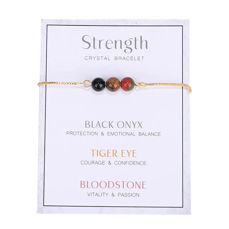 Healing Tiger’s Eye & Bloodstone Strength Bracelet Shinepurity