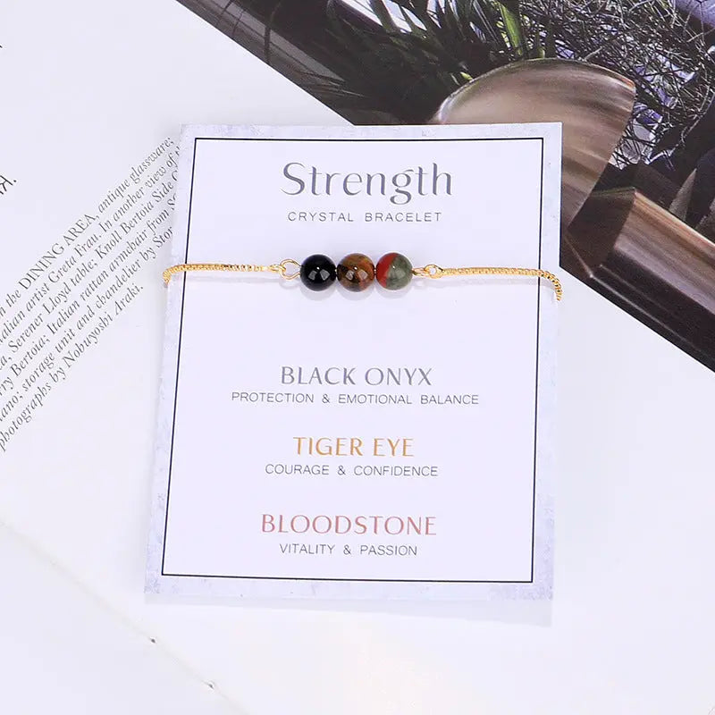 Healing Tiger’s Eye & Bloodstone Strength Bracelet Shinepurity