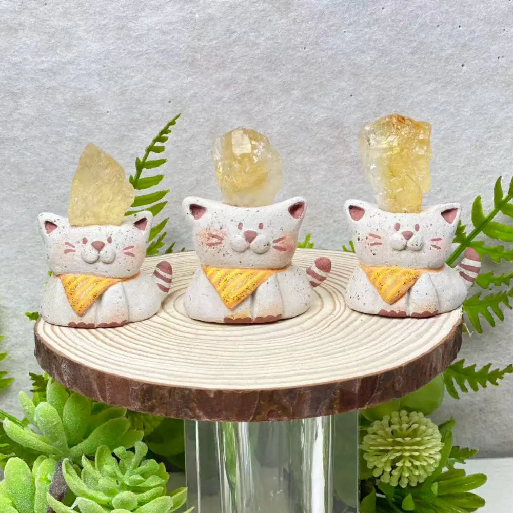 Designer Limited Edition| Adorable Citrine Cat Crystal Pet Carrying Luck and Blessings Shinepurity