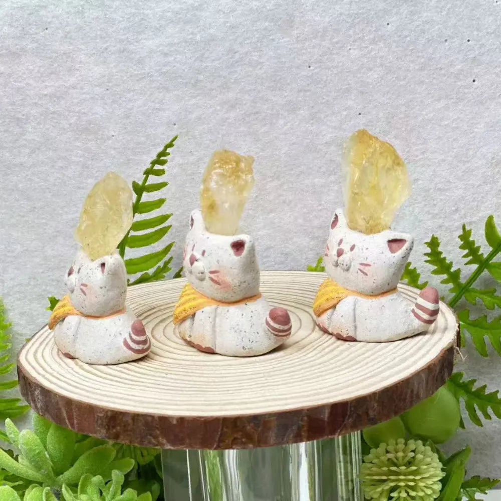 Designer Limited Edition| Adorable Citrine Cat Crystal Pet Carrying Luck and Blessings Shinepurity