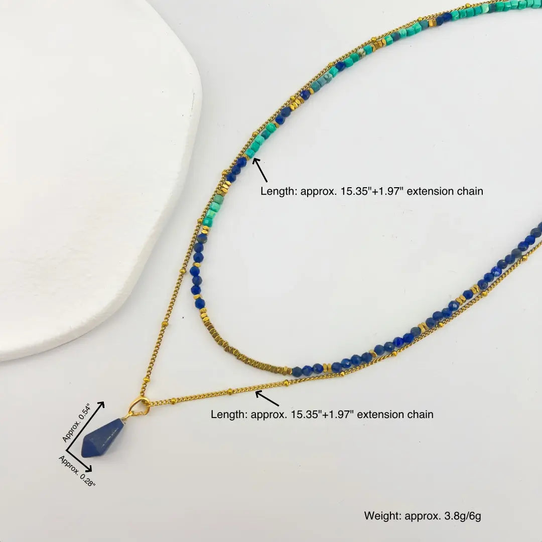 Lapis Lazuli Layered Necklace for Balance & Protection Shinepurity