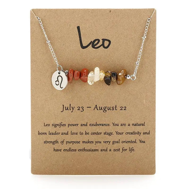 12 Zodiac Signs Crystal Gravel Necklace - Shinepurity