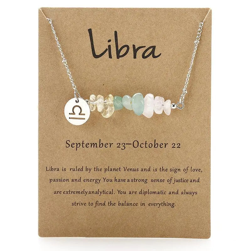 12 Zodiac Signs Crystal Gravel Necklace - Shinepurity