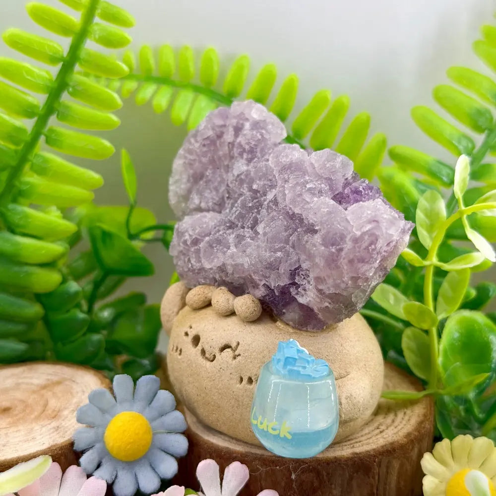 Luck & Clarity Purple-Edged Sugar Fluorite Crystal Pet Shinepurity