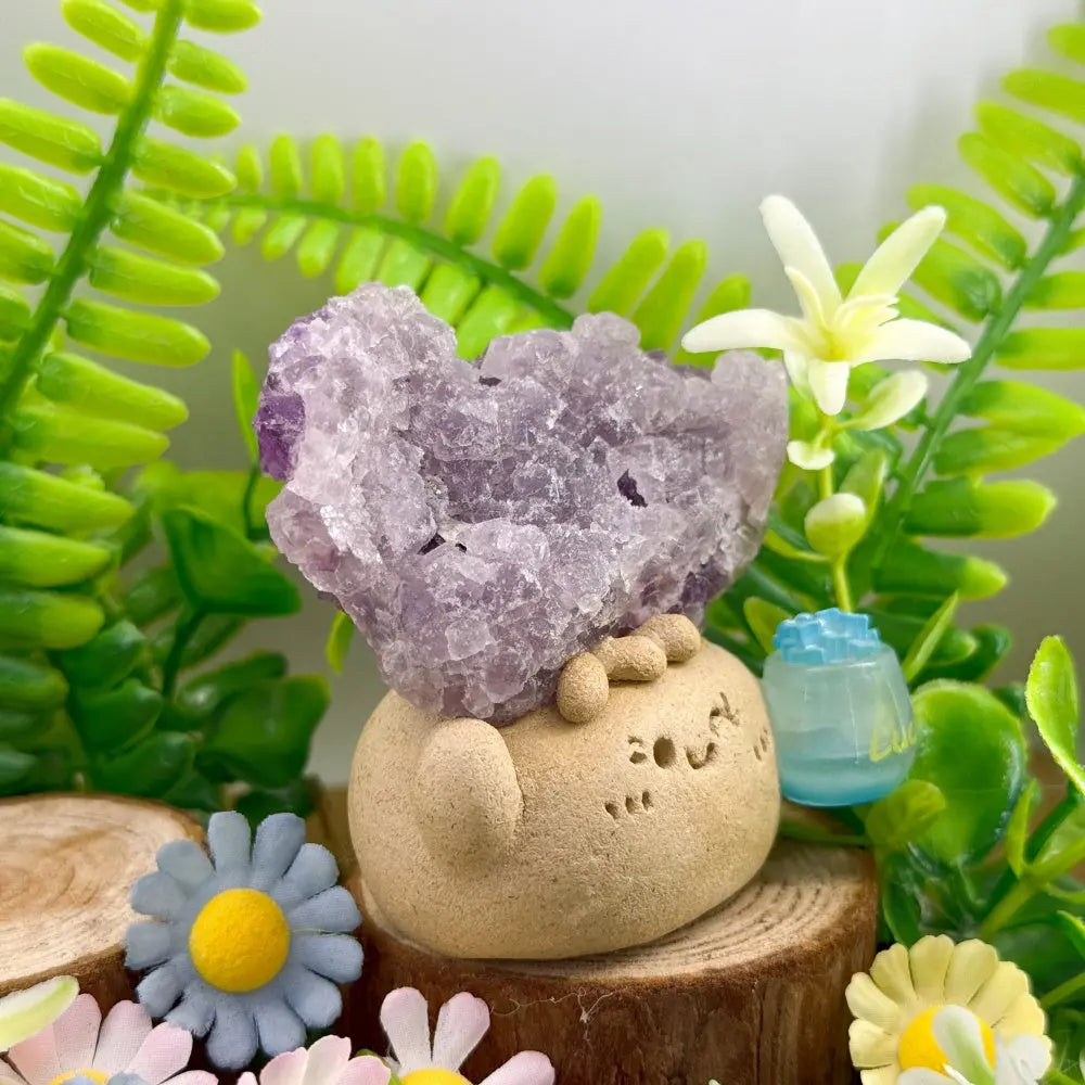Luck & Clarity Purple-Edged Sugar Fluorite Crystal Pet Shinepurity