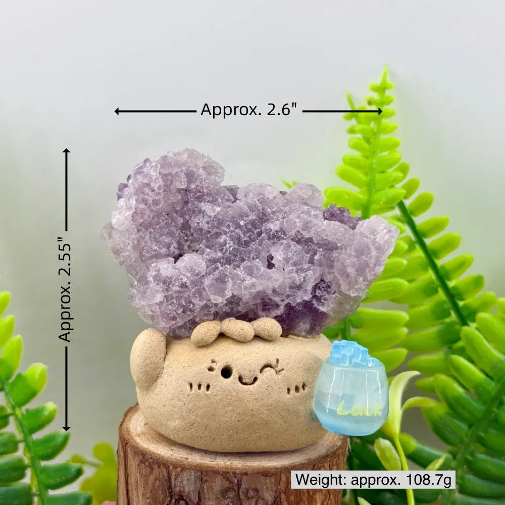 Luck & Clarity Purple-Edged Sugar Fluorite Crystal Pet Shinepurity