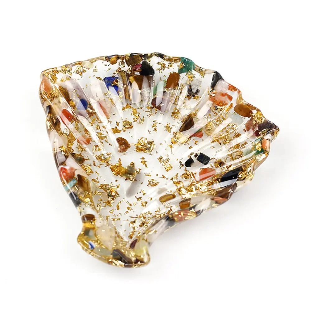 Shell-Shaped Crystal Chip Multi-Functional Tray Shinepurity