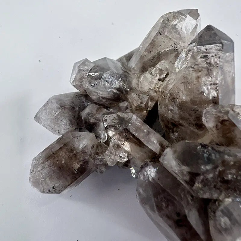 Natural Grey Herkimer Diamond Cluster Raw Crystal Shinepurity