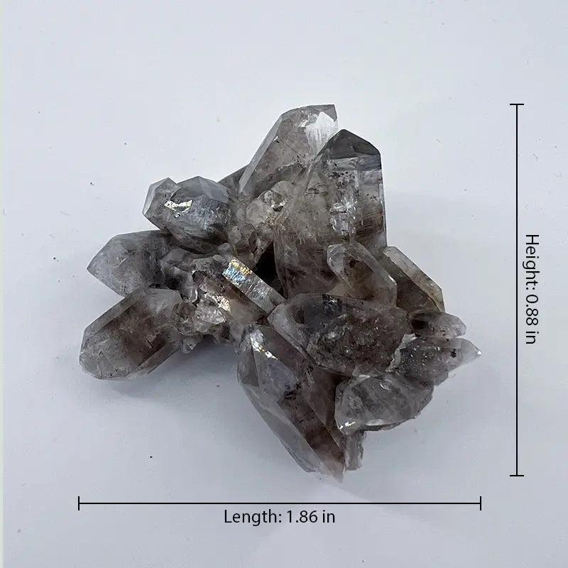 Natural Grey Herkimer Diamond Cluster Raw Crystal Shinepurity