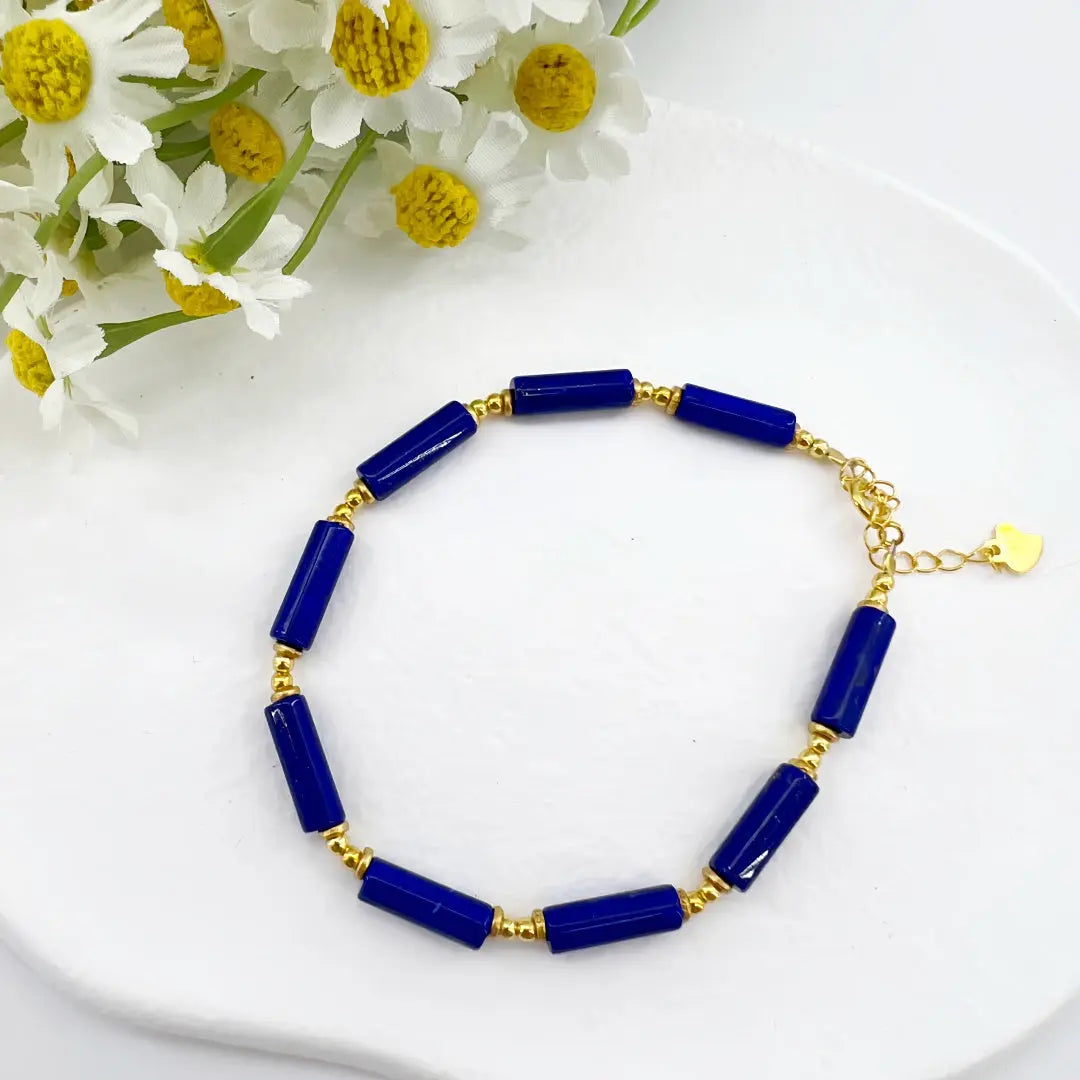 Natural Lapis Lazuli Faceted Bead Necklace & Bracelet for Wisdom and Protection Shinepurity