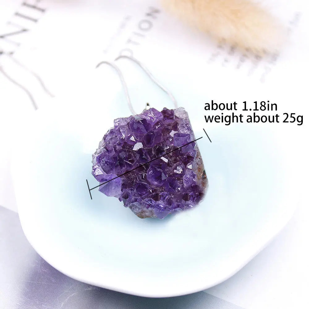 Natural Uruguay Amethyst Cluster Energy Necklace Shinepurity