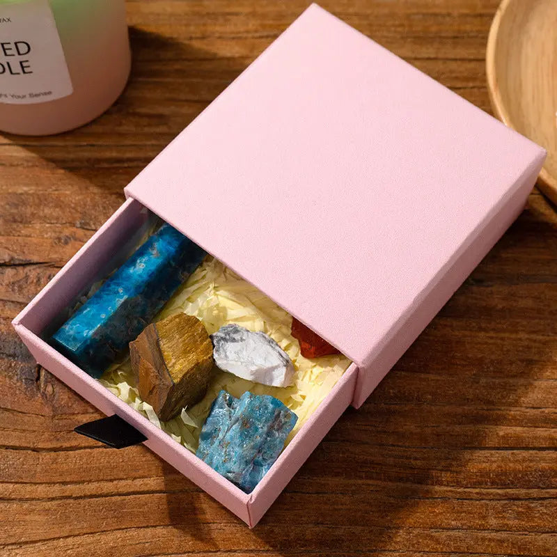 Natural crystal point energy set with hexagonal raw towers Shinepurity