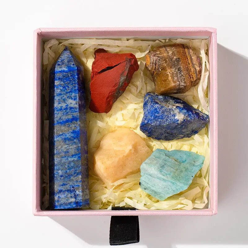 Natural crystal point energy set with hexagonal raw towers Shinepurity