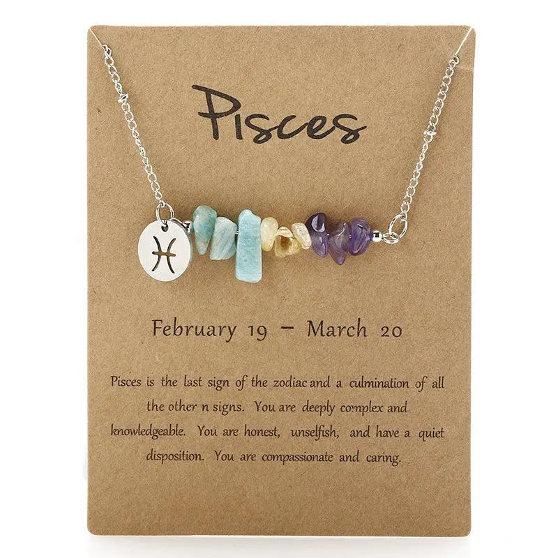 12 Zodiac Signs Crystal Gravel Necklace - Shinepurity