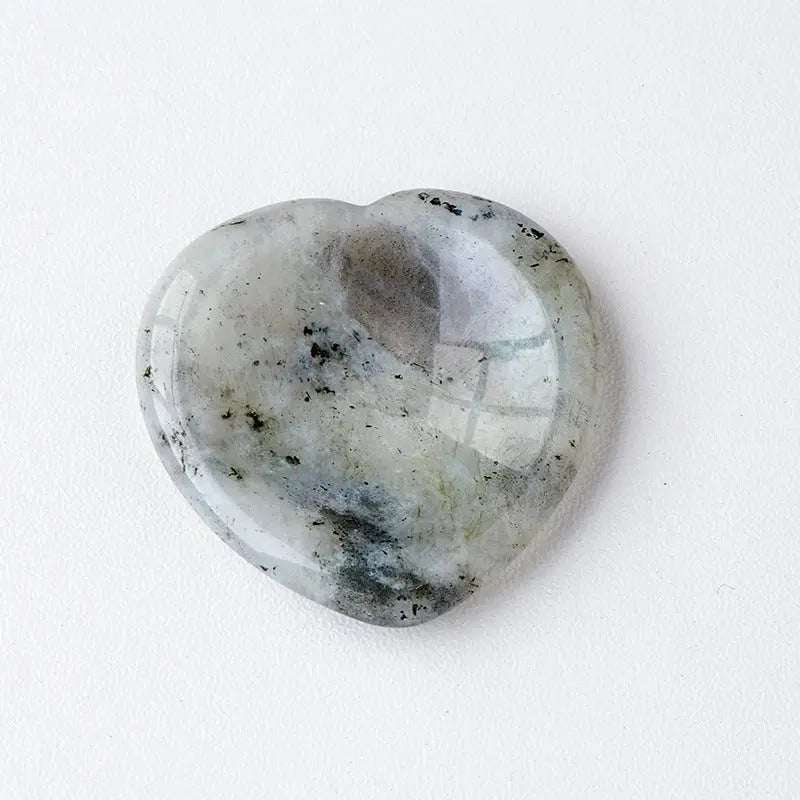 Raw Crystal Heart Worry Stone for Stress Relief & Healing Shinepurity