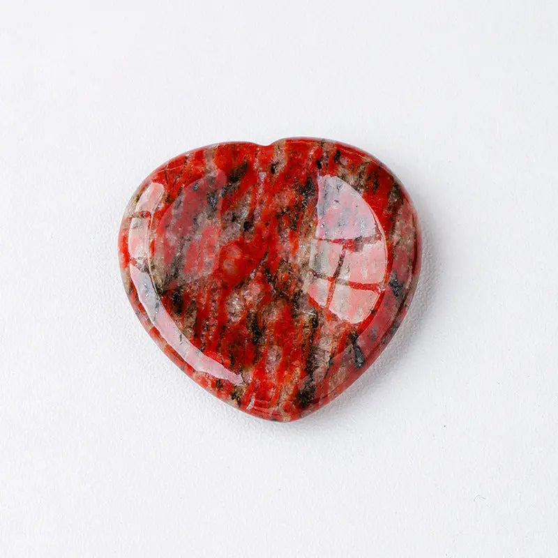 Raw Crystal Heart Worry Stone for Stress Relief & Healing Shinepurity